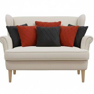 SOGA 6PC Classic Red & Charcoal Grey Diamond & Cable Knit Pillowcases – 45cm set